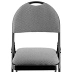 Sedia Pieghevole in Metallo Elama 4 Pezzi con Sedile Imbottito, Blu Scuro