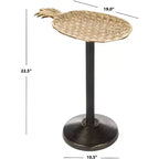 Tavolino rotondo Luana Pineapple Top - ACC4602A - Oro/Oro Antico - Safavieh