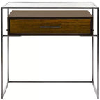 Caelan Glass Nightstand - SFV6020 - Dark Brown - Safavieh Couture