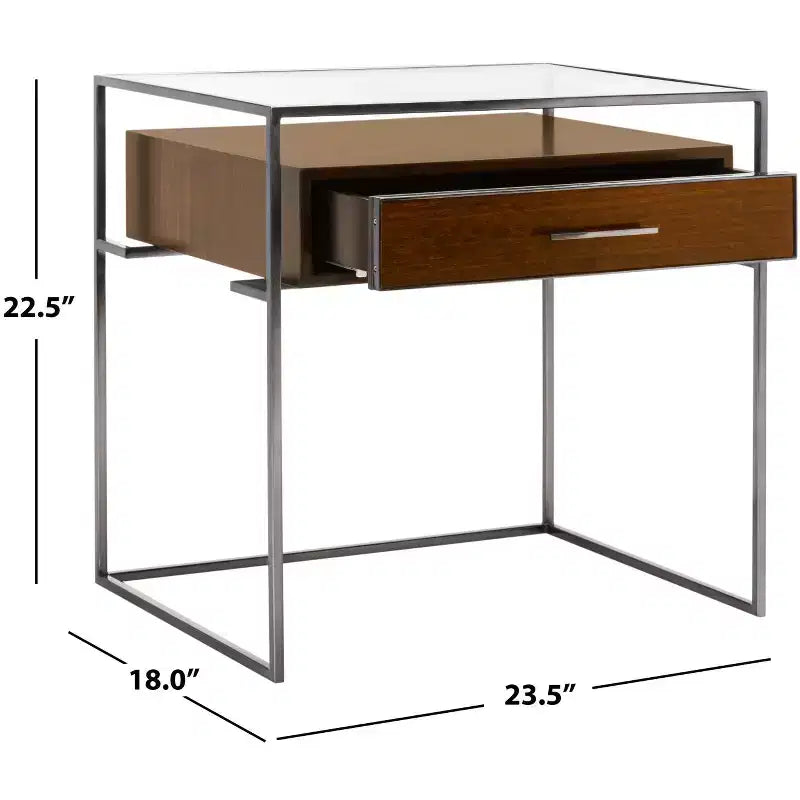 Comodino Caelan Glass - SFV6020 - Marrone scuro - Safavieh Couture