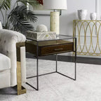 Comodino Caelan Glass - SFV6020 - Marrone scuro - Safavieh Couture