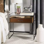 Comodino Caelan Glass - SFV6020 - Marrone scuro - Safavieh Couture