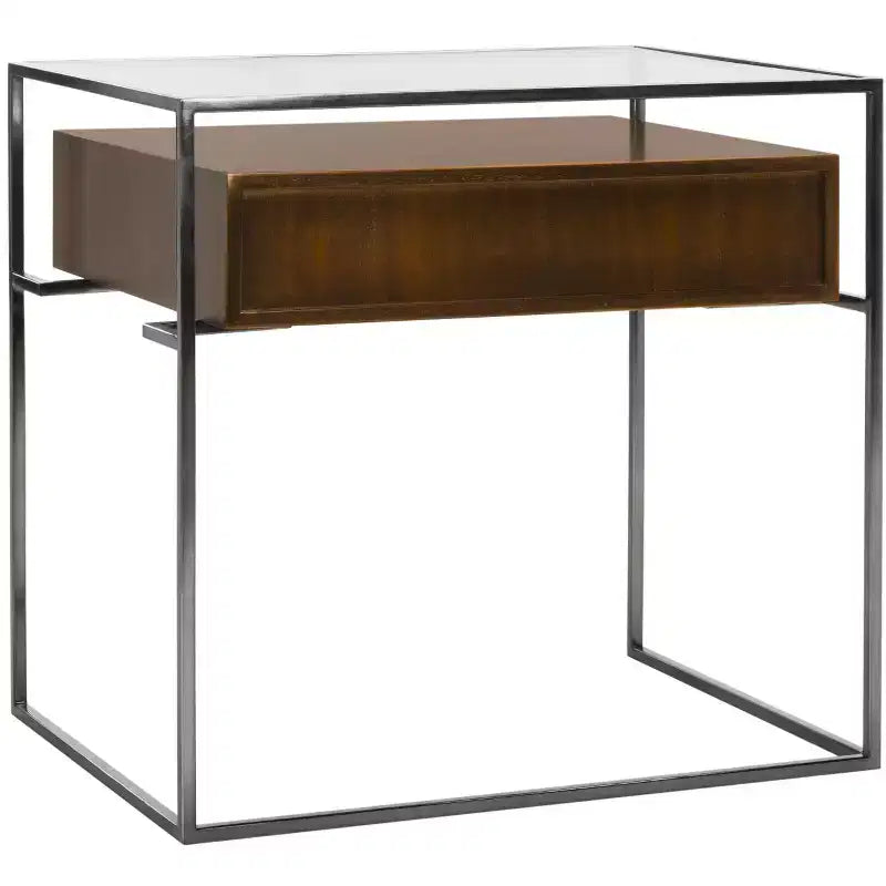 Comodino Caelan Glass - SFV6020 - Marrone scuro - Safavieh Couture