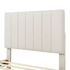 Letto a piattaforma matrimoniale/una piazza e mezza, struttura in legno imbottita con letto estraibile singolo e 3 cassetti - ModernLuxe