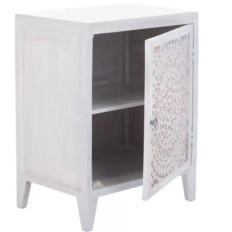 Comodino intagliato Thea a 1 anta - NST5300 - Safavieh