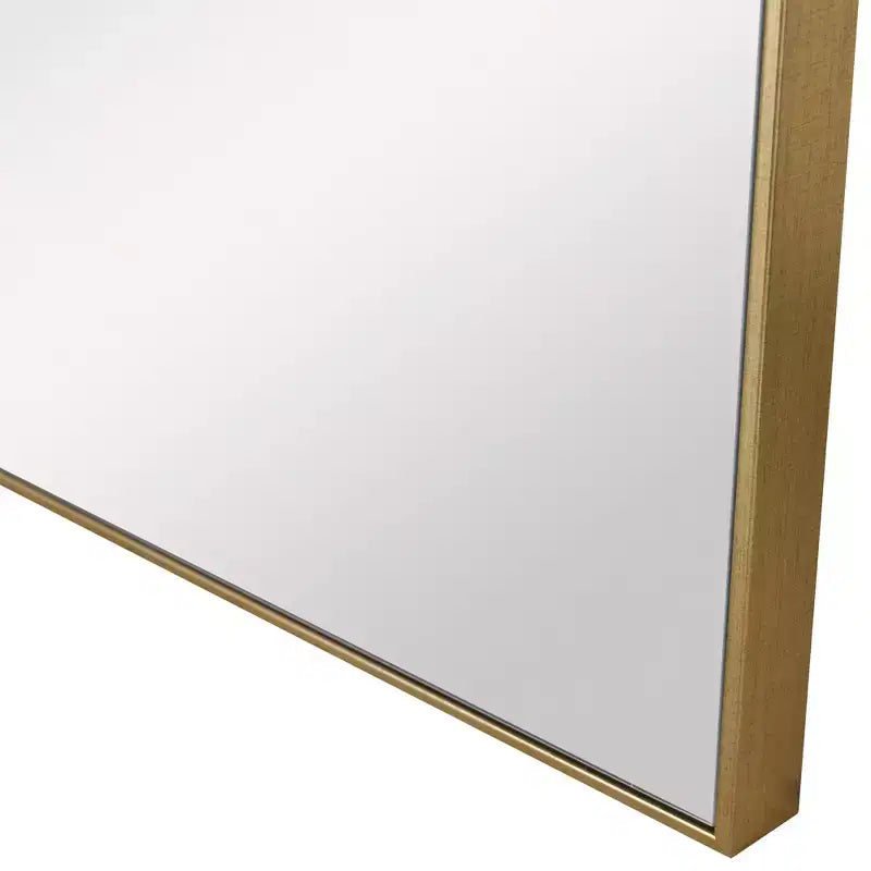 Specchio da parete decorativo quadrato Uttermost da 28" con cornice moderna in oro spazzolato per bagno, camera da letto, soggiorno, ufficio, casa