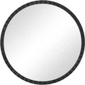 Uttermost Round Vanity Accent Wall Mirror Industrial Distressed Black Iron Frame 34 Wide for Bathroom Bedroom Living Room Home