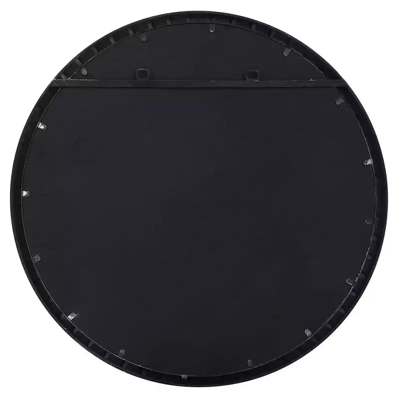 Specchio da parete rotondo Uttermost Accent Vanity, cornice in ferro nero anticato industriale, largo 34 pollici, per bagno, camera da letto, soggiorno, casa