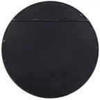 Specchio da parete decorativo rotondo per vanità Uttermost, moderno, in ferro massiccio invecchiato nero satinato, 89 cm di larghezza, per bagno, camera da letto, soggiorno