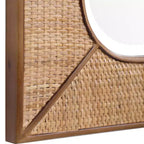 Specchio da Parete Rettangolare Accent Uttermost Moderno con Cornice in Rattan Color Acero con Bordo Smussato, 71 cm di Larghezza, per Bagno, Camera da Letto, Soggiorno