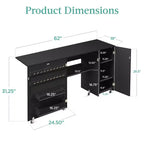 Best Choice Products Tavolo da Cucito Pieghevole Portatile Multiuso Grande con Ante Magnetiche, Contenitore per Artigianato