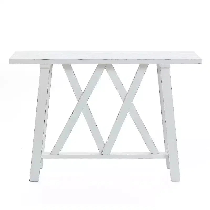 LuxenHome Farmhouse White 48 W Console and Entry Table