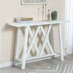 Consolle e tavolo da ingresso LuxenHome Farmhouse bianchi da 48 W