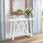 Consolle e tavolo da ingresso LuxenHome Farmhouse bianchi da 48 W