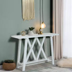 Consolle e tavolo da ingresso LuxenHome Farmhouse bianchi da 48 W
