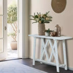 Consolle e tavolo da ingresso LuxenHome Farmhouse bianchi da 48 W