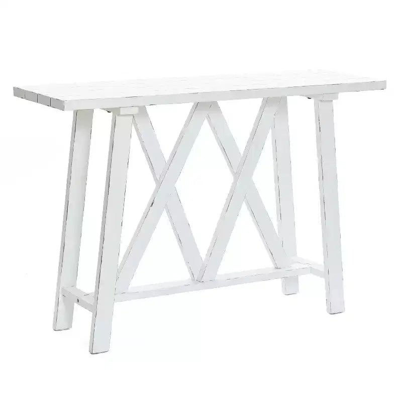 Consolle e tavolo da ingresso LuxenHome Farmhouse bianchi da 48 W