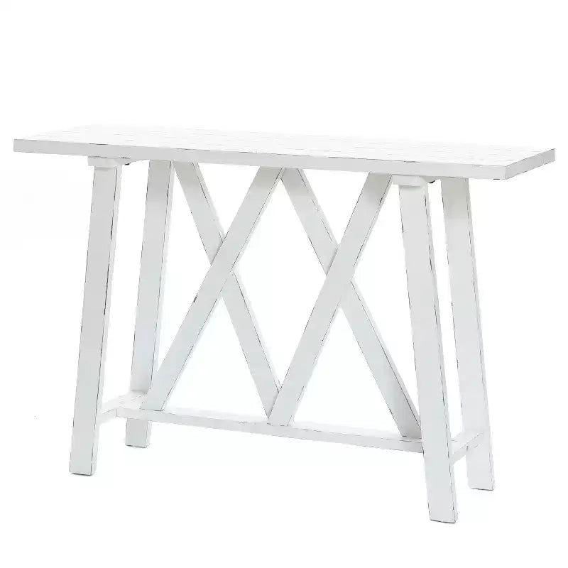 Consolle e tavolo da ingresso LuxenHome Farmhouse bianchi da 48 W
