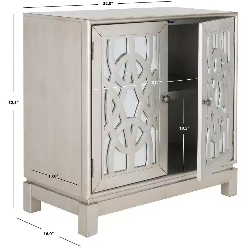 Cassettiera a 2 ante Ashlynn - CHS9200 - Argento - Safavieh