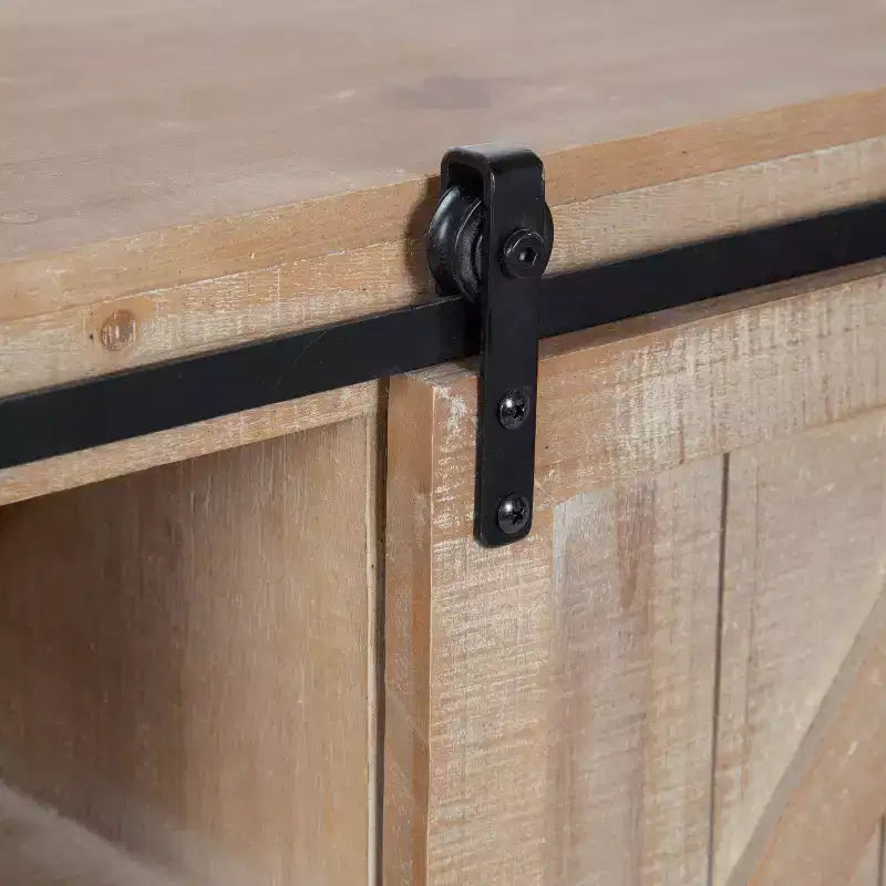 Kate and Laurel Cates Armadietto Decorativo da Parete in Legno con Ante Scorrevoli a Stile Fienile, 30x10x14, Marrone Rustico