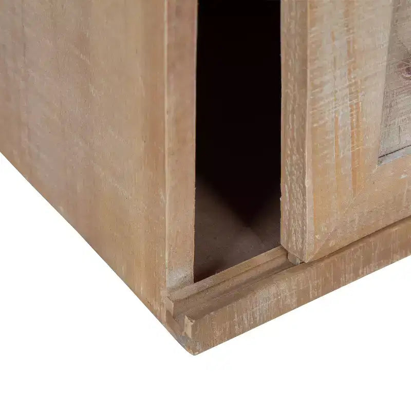 Kate and Laurel Cates Armadietto Decorativo da Parete in Legno con Ante Scorrevoli a Stile Fienile, 30x10x14, Marrone Rustico