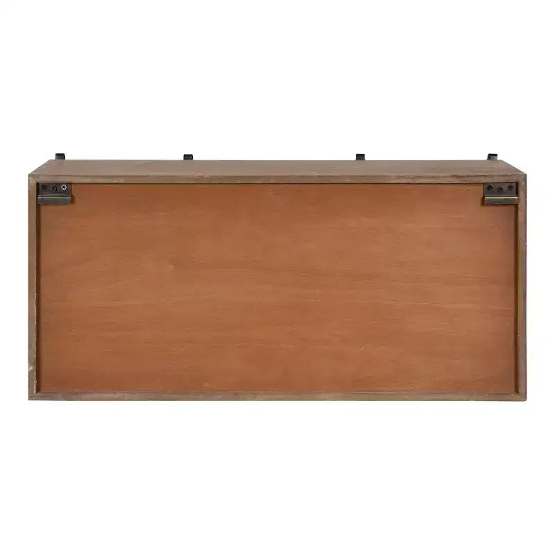 Kate and Laurel Cates Armadietto Decorativo da Parete in Legno con Ante Scorrevoli a Stile Fienile, 30x10x14, Marrone Rustico