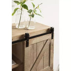 Kate and Laurel Cates Armadietto Decorativo da Parete in Legno con Ante Scorrevoli a Stile Fienile, 30x10x14, Marrone Rustico