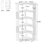 Tribesigns Scaffale angolare 64.9", Libreria a 6 ripiani con pannello anticaduta, Scaffale portaoggetti a forma di L autoportante