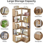 Tribesigns Scaffale angolare 64.9", Libreria a 6 ripiani con pannello anticaduta, Scaffale portaoggetti a forma di L autoportante