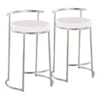 Set of 2 Round Fuji Counter Height Barstools - LumiSource