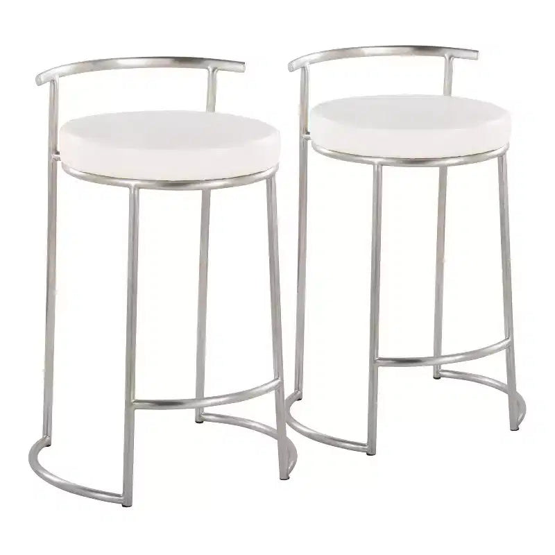 Set of 2 Round Fuji Counter Height Barstools - LumiSource