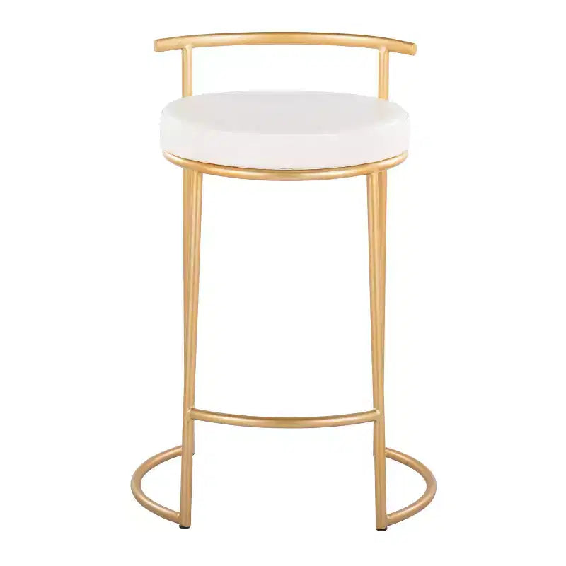 Set di 2 sgabelli da bar Fuji rotondi altezza bancone - LumiSource