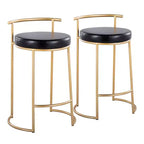Set di 2 sgabelli da bar Fuji rotondi altezza bancone - LumiSource