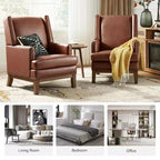 Poltrona Pedro in vera pelle con struttura in legno massello e cuscino seduta sfoderabile|ART OF LIVING DESIGNS