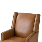 Poltrona Pedro in vera pelle con struttura in legno massello e cuscino seduta sfoderabile|ART OF LIVING DESIGNS