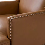 Poltrona Pedro in vera pelle con struttura in legno massello e cuscino seduta sfoderabile|ART OF LIVING DESIGNS