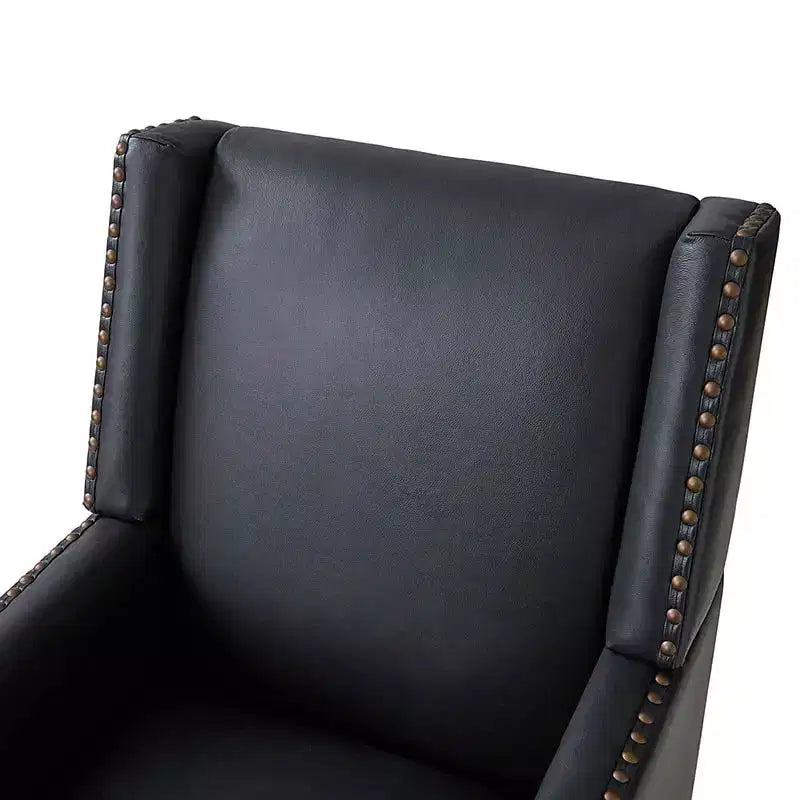 Poltrona Pedro in vera pelle con struttura in legno massello e cuscino seduta sfoderabile|ART OF LIVING DESIGNS