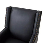 Poltrona Pedro in vera pelle con struttura in legno massello e cuscino seduta sfoderabile|ART OF LIVING DESIGNS