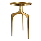 Tavolino d'appoggio Uttermost Kenna 16 con finitura testurizzata in alluminio oro tenue