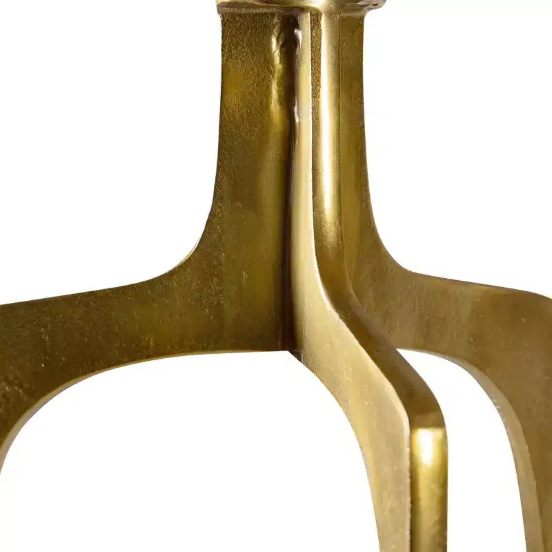 Tavolino d'appoggio Uttermost Kenna 16 con finitura testurizzata in alluminio oro tenue