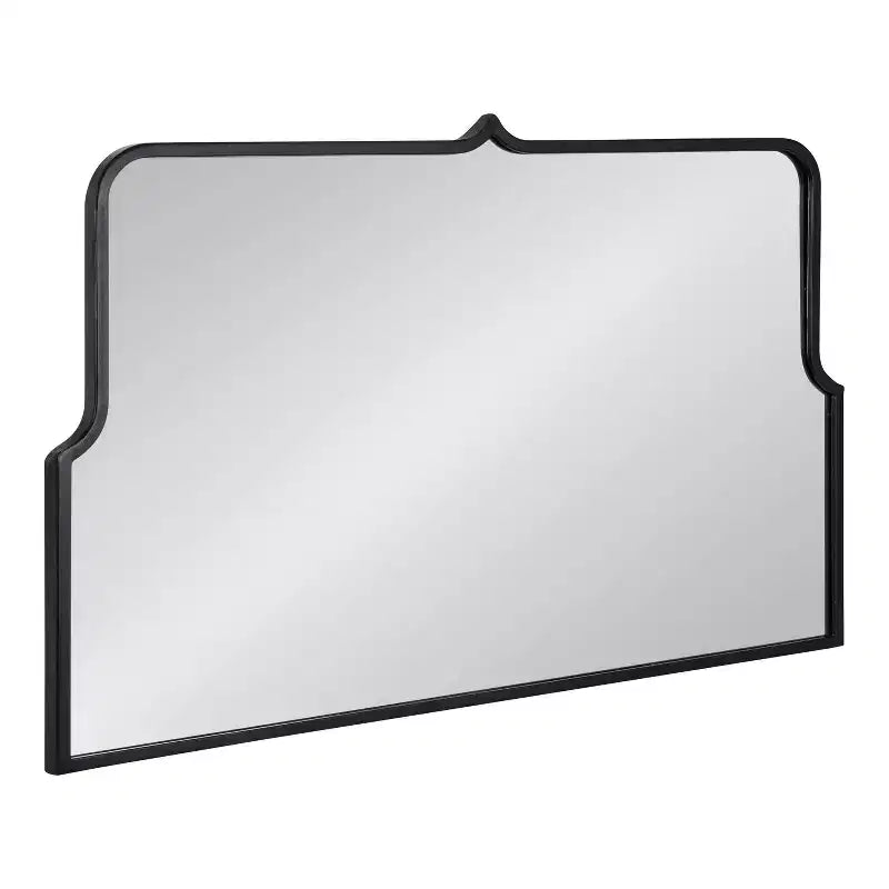 Kate and Laurel Gezella Scalloped Metal Arch Mirror, 37x24, Black