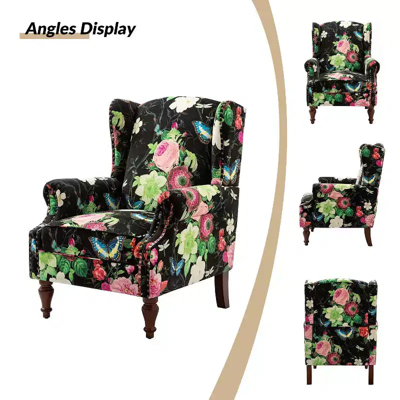 Poltrona Theodor con gambe a fuso per salotto e camera da letto | ART OF LIVING DESIGNS