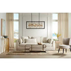 55 Downing Street Tavolini da Caffè Rettangolari Industriali Moderni Lucie 48 x 24 con 2 Ripiani Curvi in Ottone Grigio per Salotto Camera da Letto