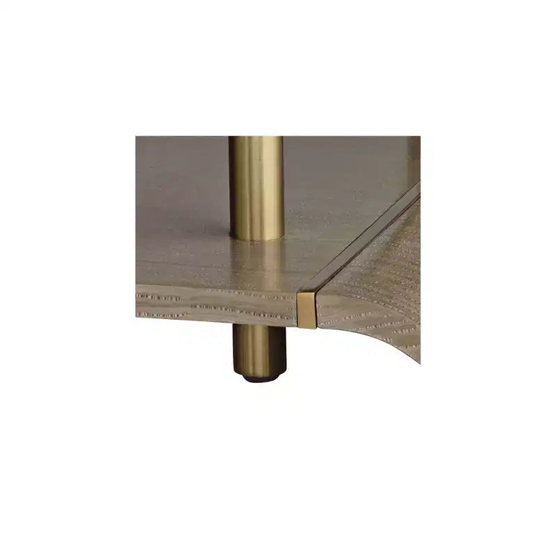 55 Downing Street Tavolini da Caffè Rettangolari Industriali Moderni Lucie 48 x 24 con 2 Ripiani Curvi in Ottone Grigio per Salotto Camera da Letto
