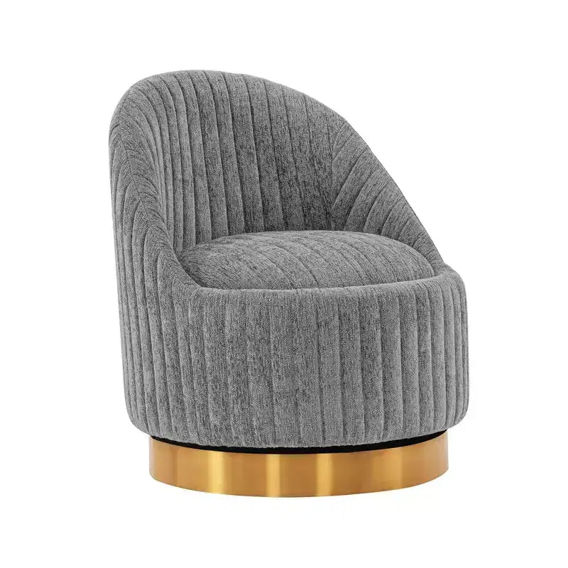 Poltrona girevole Leela imbottita in bouclé - Manhattan Comfort
