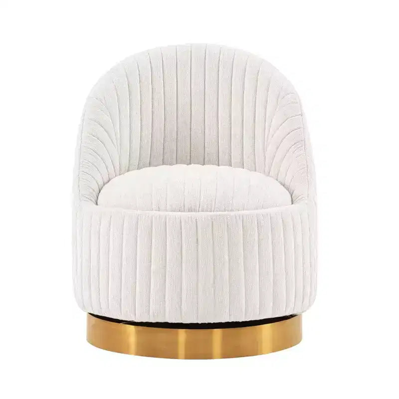 Poltrona girevole Leela imbottita in bouclé - Manhattan Comfort