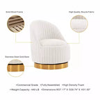 Poltrona girevole Leela imbottita in bouclé - Manhattan Comfort