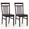 Costway Farmhouse Dining Chair Set of 2/4 Armless Wooden Chair with Slanted High Backrest