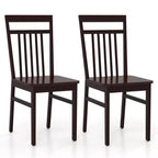Costway Farmhouse Dining Chair Set of 2/4 Armless Wooden Chair with Slanted High Backrest