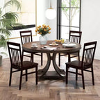 Costway Set di 2/4 Sedie da Pranzo Rustiche Senza Braccioli in Legno con Schienale Alto Inclinato